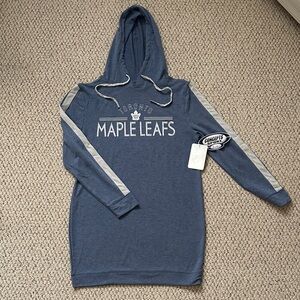 NWT. Women’s Toronto Maple Leafs Blue Hoodie Could be worn as a mini dress.